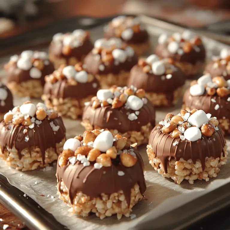 To elevate the flavor profile of your Chocolate Bliss Crunchies, the addition of sea salt is essential. Timing is crucial when sprinkling the sea salt to achieve the perfect balance of sweet and savory. After you’ve poured the melted chocolate mixture over your crunchy base, allow it to sit for just a minute before sprinkling a generous pinch of flaky sea salt evenly across the top. This brief wait allows the chocolate to slightly set, ensuring that the salt adheres without dissolving completely.