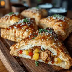 Discover the delightful fusion of flavors with Sticky Pineapple Chicken Puff Pockets. This recipe marries the savory goodness of tender chicken and the sweetness of fresh pineapple, all encased in flaky puff pastry. Perfect as an appetizer or a main dish, these pockets are not only easy to prepare but also provide a burst of tropical taste in every bite. As you embark on this culinary adventure, you will find that the combination of textures and flavors in this dish creates a memorable experience for both the cook and the lucky diners.