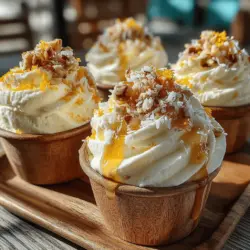 When creating the Frosty Citrus Bliss Cups, the first and most crucial ingredient is fresh orange juice. The difference between store-bought juice and freshly squeezed is like night and day. Fresh orange juice retains all the natural flavors and nutrients that can diminish in pre-packaged varieties due to processing. By using freshly squeezed juice, you not only enhance the taste of your dessert but also ensure that you are benefiting from the maximum amount of antioxidants and vitamins. This bright, tangy juice serves as the foundation for the refreshing flavor profile of the cups.