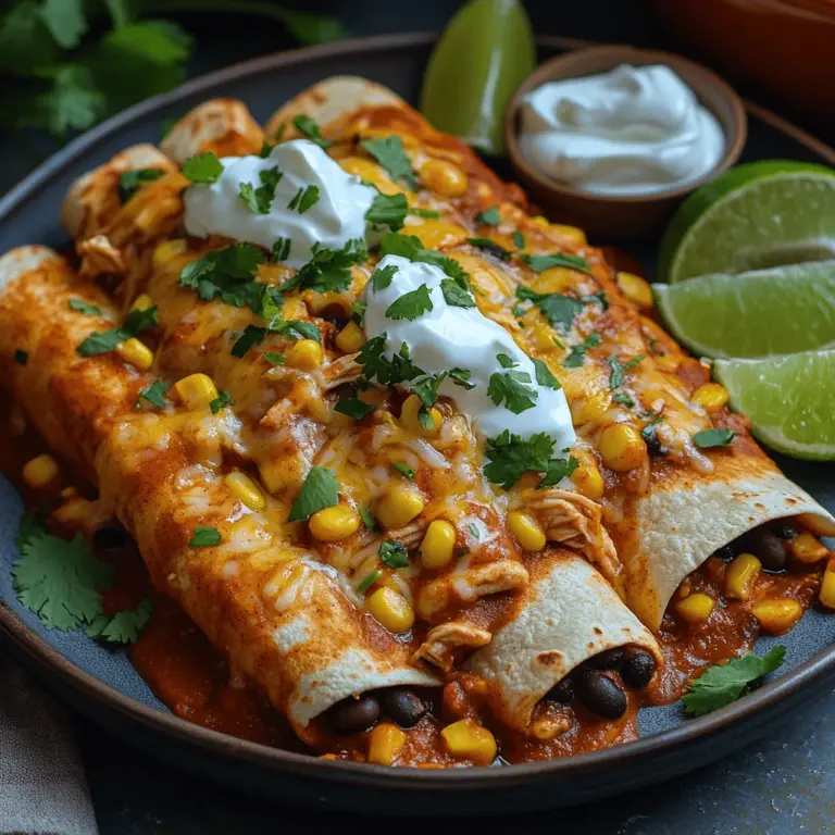 Enchiladas, a quintessential dish in Mexican cuisine, have long been cherished for their versatility and rich flavors. These rolled tortillas, traditionally filled with meats, cheese, or beans, are smothered in a savory sauce and baked to perfection. Among the myriad of enchilada recipes out there, Smoky Ancho Chicken Enchiladas stand out due to their unique flavor profile and comforting ingredients. This particular recipe marries the deep, smoky notes of ancho chili powder with tender shredded chicken, hearty black beans, and sweet corn, creating a dish that is as satisfying as it is delicious.