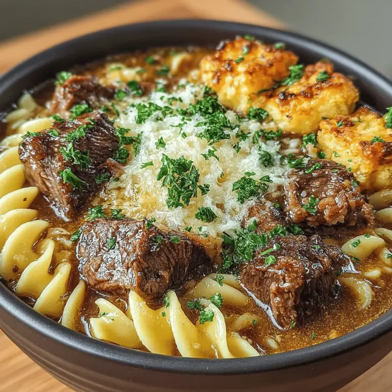 When it comes to hearty, satisfying meals that warm both the body and soul, few dishes rival the allure of Savory Slow Cooker French Onion Beef & Noodles. This recipe beautifully marries tender beef chuck roast with the rich, caramelized flavors of onions, all enveloped in a savory sauce that’s perfect for spooning over egg noodles. As the name suggests, this dish is inspired by the classic French onion soup, taking its fundamental elements and transforming them into a comforting main course that is both easy to prepare and deeply satisfying.