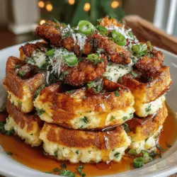 Cajun Chicken & Grits Waffle Stacks represent a delightful fusion of Southern flavors that not only pay homage to traditional Southern cuisine but also introduce a creative twist that elevates everyday meals. This dish marries the rich, spiced profile of Cajun chicken with the comforting heartiness of grits, all layered between fluffy, golden waffles. The result is a dish that is not only visually appealing but also boasts an explosion of flavors that will tantalize your taste buds.