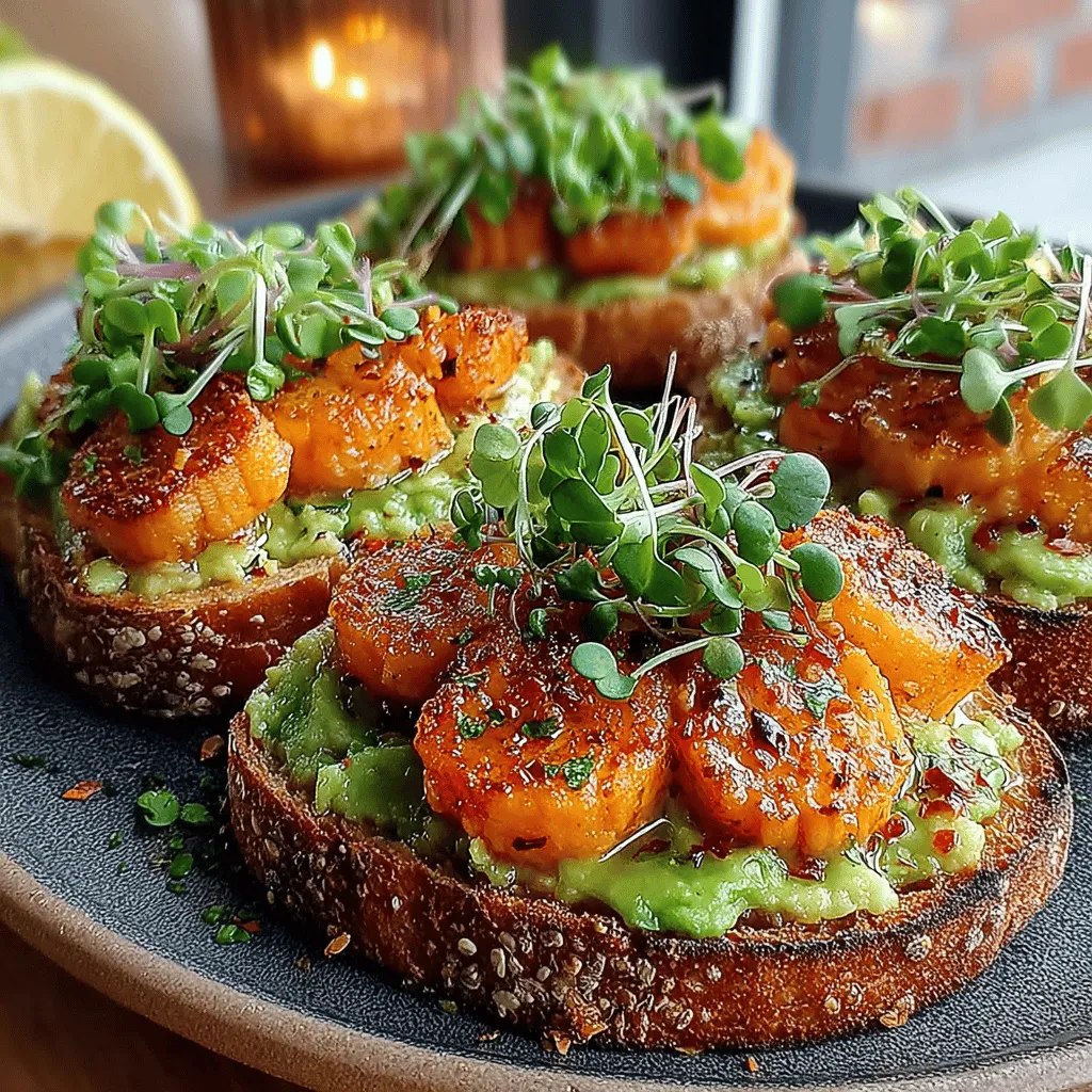 In recent years, avocado toast has skyrocketed in popularity, becoming a breakfast staple and a beloved brunch dish across cafes and kitchens alike. Its simple yet satisfying nature allows for countless variations, making it a versatile option for any meal of the day. Today, we are excited to elevate this classic with an exquisite twist by introducing savory roasted sweet potatoes into the mix. This Savory Sweet Potato & Avocado Toast Delight isn't just a feast for the eyes; it's a nutrient-dense option that caters to health-conscious individuals seeking a delicious breakfast, snack, or light meal.