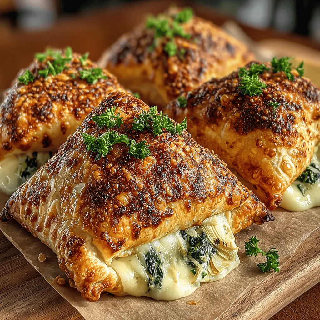 If you're searching for a delightful appetizer that combines rich flavors and enticing textures, look no further than Mini Spinach Artichoke Puff Melts. These bite-sized wonders are a twist on the classic spinach artichoke dip, transformed into a flaky and golden pastry that’s sure to impress your guests. The appeal of these mini melts lies not only in their scrumptious taste but also in their versatility, making them perfect for a variety of occasions, from casual snacking to elegant parties.