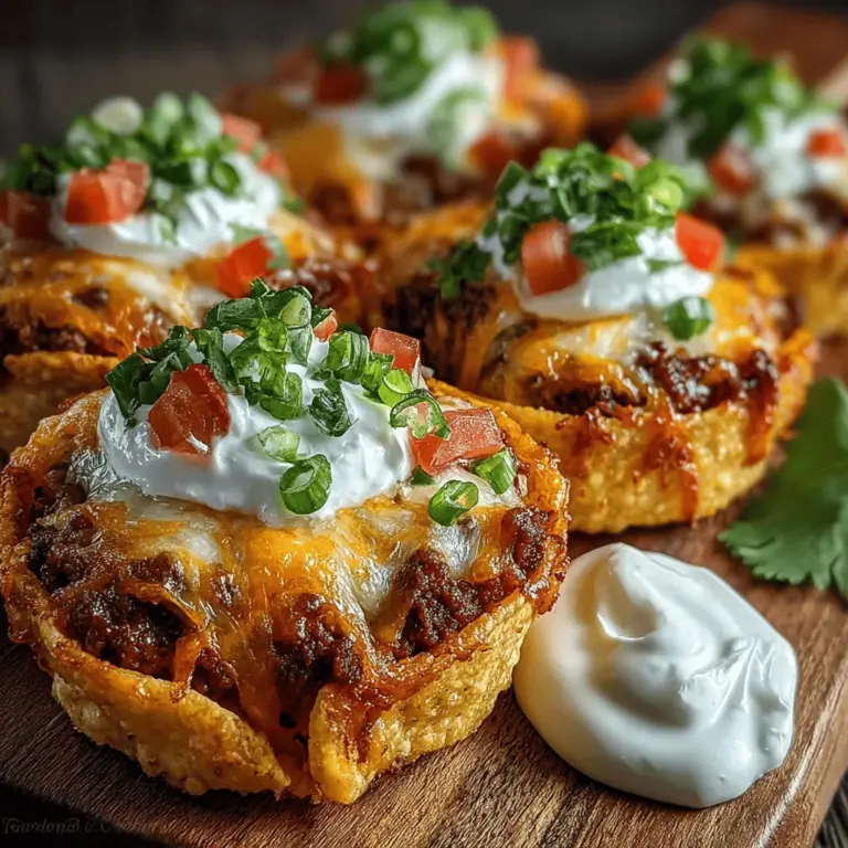 If you're on the lookout for a crowd-pleasing appetizer that combines the beloved flavors of tacos with the irresistible allure of cheese, then Cheesy Taco Bites Fiesta is the perfect recipe for you. These delightful mini taco shells are packed with a creamy, cheesy filling that is sure to be a hit at any gathering—be it a casual game night, a festive family dinner, or a lively party with friends. Not only are they fun to make, but they are equally enjoyable to eat, making them a versatile addition to your culinary repertoire.