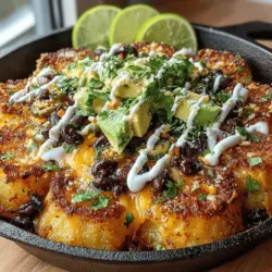 Before diving into the delicious steps of making your Crispy Parmesan Potato Nacho Skillet, let’s talk about the importance of preheating your oven. Preheating is a crucial step that sets the tone for how your potatoes will cook. When you preheat your oven to 425°F (220°C), you create a consistent cooking environment that ensures even crispiness. This high temperature helps the potatoes develop a golden-brown crust while keeping the inside tender.