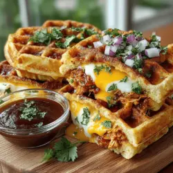 Mini BBQ Chicken Waffle Melts are a culinary fusion that combines the savory goodness of BBQ chicken with the delightful crunch of waffles. This dish offers a mouthwatering experience that is perfect for various occasions, whether you’re on the hunt for a quick weeknight dinner, planning a fun party appetizer, or craving a satisfying snack. The playful combination of textures and flavors makes these mini melts a standout choice that is sure to impress family and friends alike.