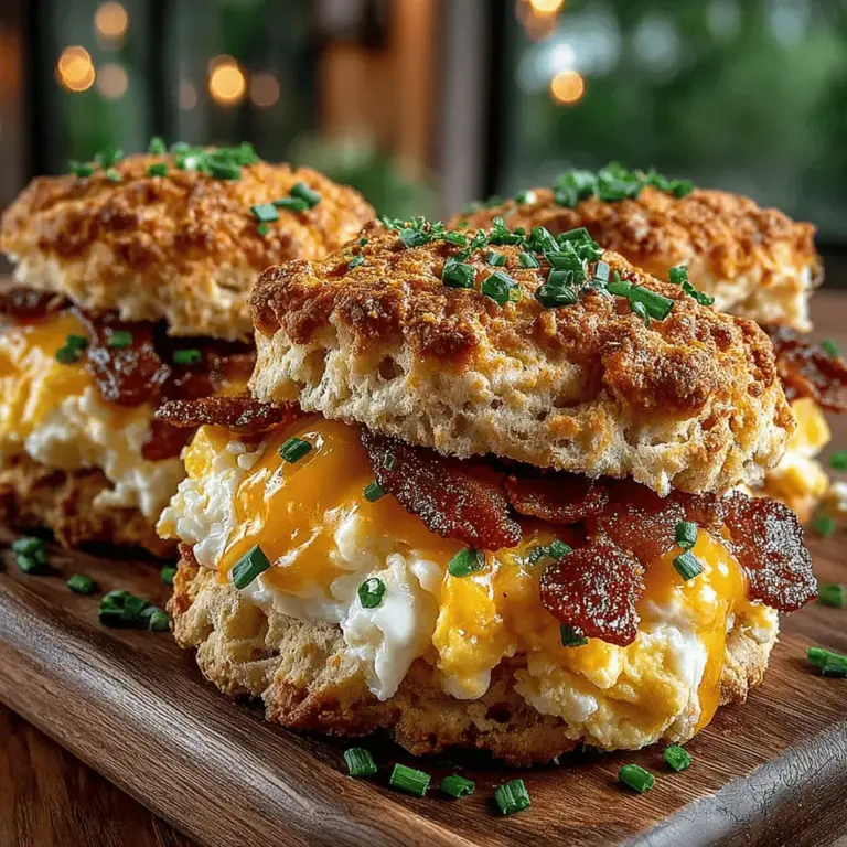 In the realm of breakfast fare, few combinations can rival the iconic trio of bacon, egg, and cheese. This classic trio is beloved for its savory flavors and satisfying textures, whether enjoyed on a quiet Sunday morning or during a bustling weekday rush. However, when you elevate these cherished ingredients into Mini Bacon Egg & Cheese Biscuit Stacks, you’re not merely serving a meal; you’re crafting an experience. These delightful stacks are perfect for brunch gatherings, family breakfasts, or even a quick snack, offering a bite-sized treat that is sure to please everyone at the table.