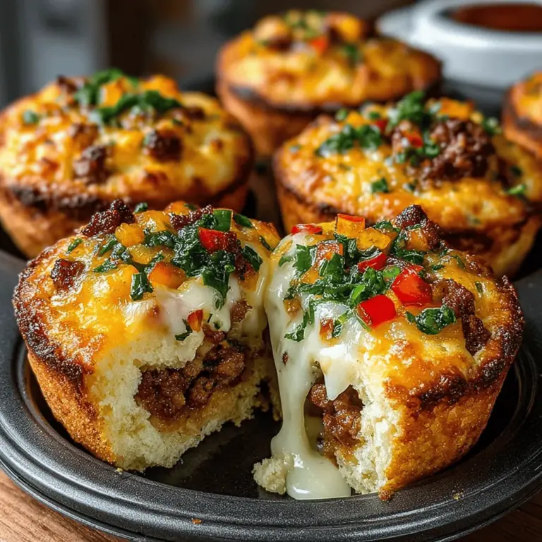 Mini Breakfast Biscuit Bomb Bites are a delightful way to start your day or elevate your brunch gatherings with family and friends. These tantalizing bites combine a flaky, buttery biscuit dough with a savory filling that features breakfast sausage, sharp cheddar cheese, and colorful bell peppers, making them not only a feast for the taste buds but also a visual treat. The beauty of these biscuit bomb bites lies in their simplicity; they can be prepared in under an hour, making them an ideal choice for busy mornings or leisurely weekend brunches.