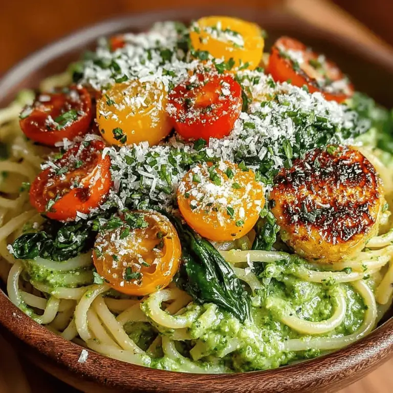 Avocado Pesto Veggie Pasta is a vibrant and nutritious dish that brilliantly combines the creaminess of avocados with the aromatic freshness of basil and the warmth of garlic. This innovative recipe not only tantalizes your taste buds but also serves as a celebration of wholesome ingredients, making it a perfect choice for those seeking a delicious yet health-conscious meal. The creamy avocado pesto, paired with fresh vegetables and your pasta of choice, creates a delightful harmony of flavors and textures that is hard to resist.
