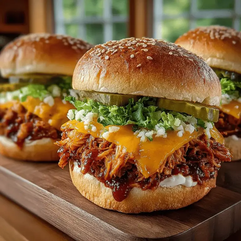 As the leaves begin to change and the air turns crisp, the allure of seasonal cooking emerges, inviting us to embrace the warmth and comfort of fall flavors. Autumn Bliss Pulled Chicken Sandwiches embody this spirit perfectly, combining tender, shredded chicken with a medley of spices and a hint of sweetness that evokes memories of cozy gatherings and family dinners. This dish is not only a feast for the senses but also exceptionally easy to prepare, making it an ideal choice for busy weeknights or casual get-togethers with friends.