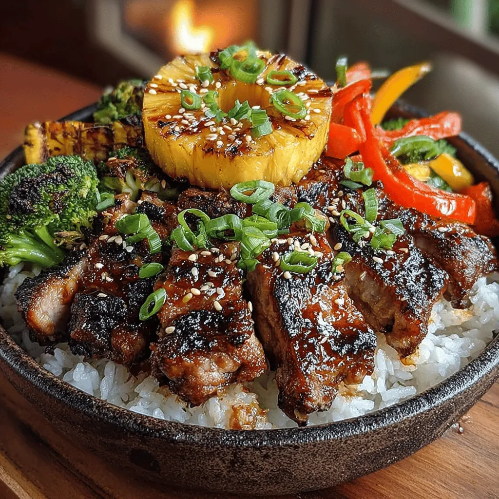 If you’re in search of a dish that promises to tantalize your taste buds while also being a feast for the eyes, look no further than Grilled Pineapple Chicken Teriyaki Bowls. This vibrant and flavorful meal is the epitome of culinary fusion, blending the savory goodness of marinated chicken thighs with the sweet, tropical essence of grilled pineapple. Served atop a fluffy bed of jasmine rice and accompanied by a medley of colorful vegetables, these bowls are perfect for a quick weeknight dinner or an impressive dish to serve at a weekend gathering.