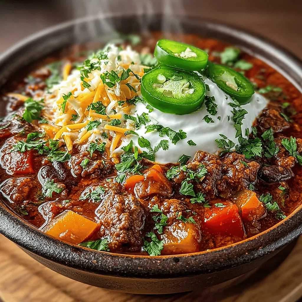 The Sweet & Spicy Fig Jam Chili is a unique culinary creation that perfectly balances sweetness and heat. At first bite, the robust flavors of chili and spices hit your palate, followed by the subtle sweetness from the fig jam, which adds a layer of complexity to the dish. This unexpected combination of ingredients creates a rich tapestry of taste that excites the senses. The figs provide a natural sweetness that contrasts wonderfully with the spiciness of the chili peppers, ensuring that each spoonful is a delightful blend of flavors.