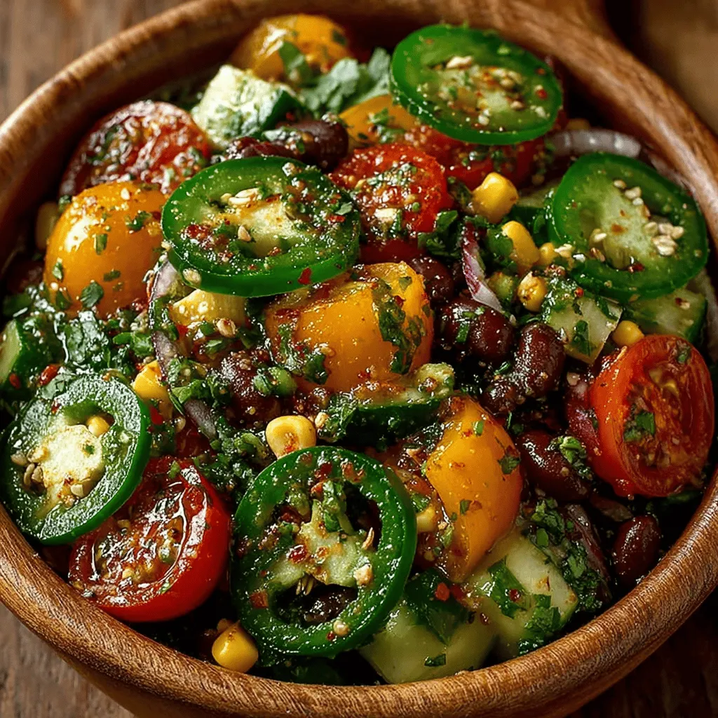 Salads have long held a cherished place in global cuisine, celebrated not just for their refreshing quality but for their versatility and the myriad of flavors they can offer. With a rich history rooted in various culinary traditions, salads often feature an exciting combination of fresh vegetables, legumes, and pickled elements. Among the many variations, the Zesty Canned Jalapeño Pepper Salad Bowl emerges as a standout dish, infusing spicy, tangy, and fresh flavors into every bite. This recipe is not only a feast for the taste buds but also a nutritious option that can elevate your meal prep and impress your guests.