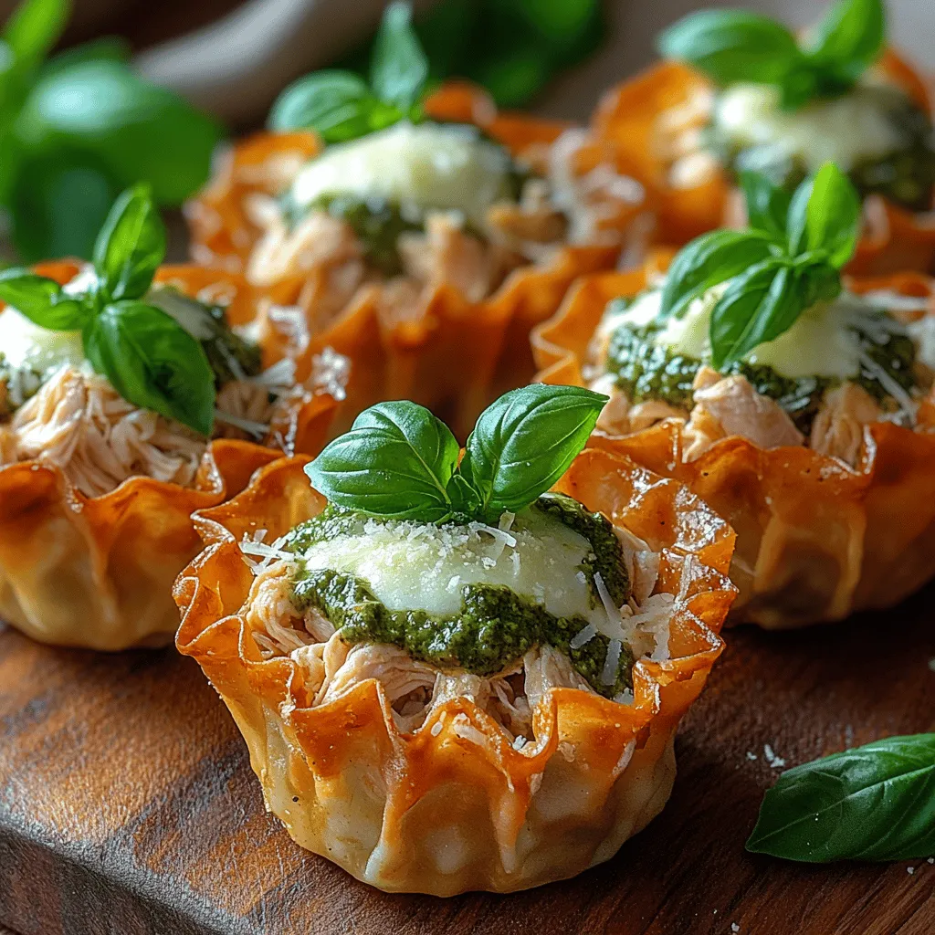 When it comes to appetizers that are both delicious and visually appealing, mini chicken wonton cups stand out as a fantastic choice. These bite-sized delights are not only a treat for the taste buds but also a feast for the eyes, making them an ideal addition to any gathering. The combination of juicy chicken and fragrant basil pesto, encased in a crispy wonton wrapper, creates a harmonious blend of flavors and textures that is sure to impress your guests. With their ease of preparation and the option to use rotisserie chicken, these wonton cups make for a quick yet sophisticated dish, perfect for parties or a gourmet-inspired snack at home.