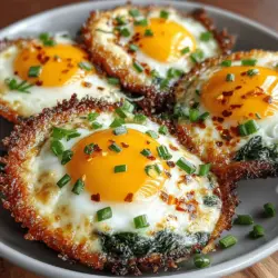 Cheesy Baked Egg and Spinach Nests