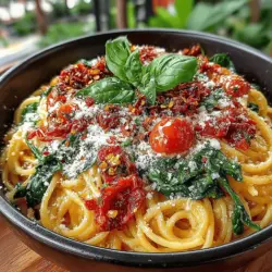 If you're seeking a vibrant and nutritious dish that embodies the essence of Mediterranean flavors, look no further than Sun-Dried Tomato & Spinach Pasta Delight. This delightful recipe combines the rich tastes of sun-dried tomatoes, the freshness of spinach, and the comforting texture of pasta into a harmonious meal that appeals to the senses. Perfect for a weeknight dinner or a special gathering, this dish is not only delectable but also packed with health benefits, making it a win-win for anyone looking to elevate their culinary repertoire.