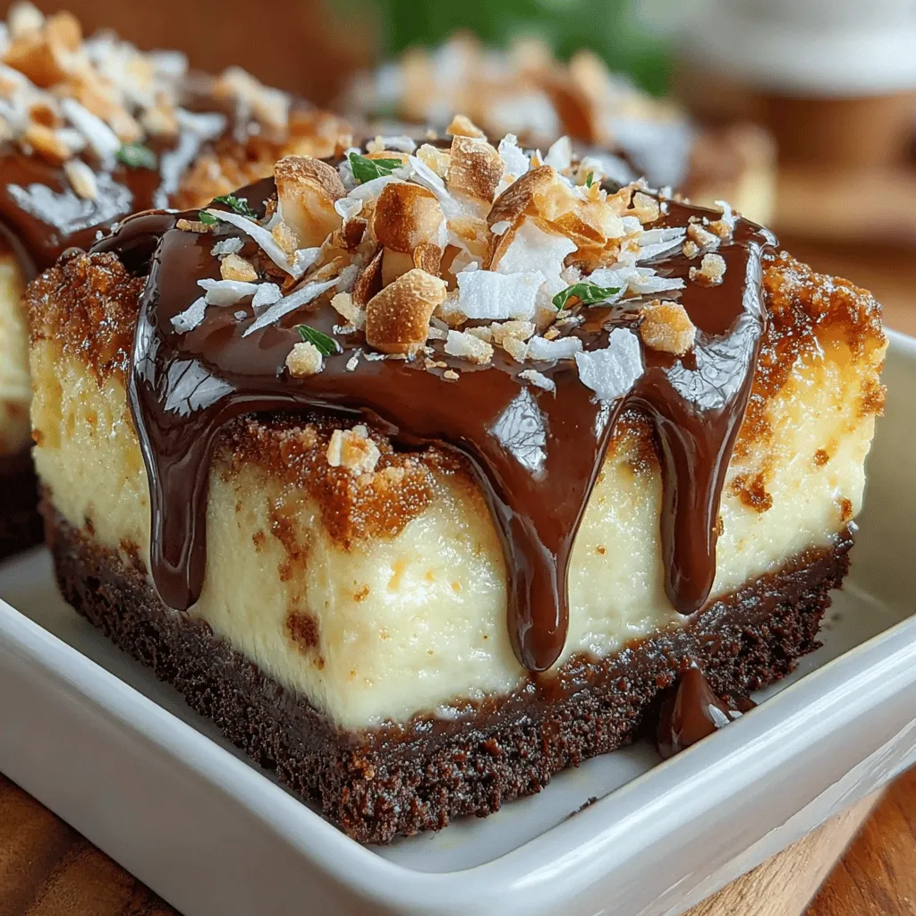 If you're a fan of the classic Almond Joy candy bar, you're in for a treat with these No-Bake Almond Joy Cheesecake Bars. This dessert combines the beloved flavors of chocolate, coconut, and almonds into a creamy, indulgent treat that's perfect for any occasion. Whether you're hosting a summer barbecue, celebrating a birthday, or simply in need of a sweet pick-me-up, these cheesecake bars are sure to impress.