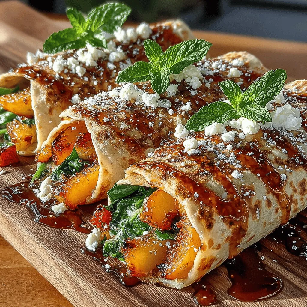 In the culinary world, the combination of sweet and spicy flavors has long captivated taste buds and inspired chefs to create unique dishes that tantalize the palate. One such dish that exemplifies this delightful fusion is the Sweet and Spicy Peach Wrap. This recipe is not only a celebration of contrasting flavors but also a versatile option for various dining occasions, whether you're looking for a quick lunch, a light dinner, or a delectable snack. At the heart of this dish are fresh, juicy peaches paired with the creamy tang of goat cheese, all brought together with a drizzle of honey and a kick of sriracha. These wraps embody the essence of summer while offering a healthy twist that is easy to prepare.