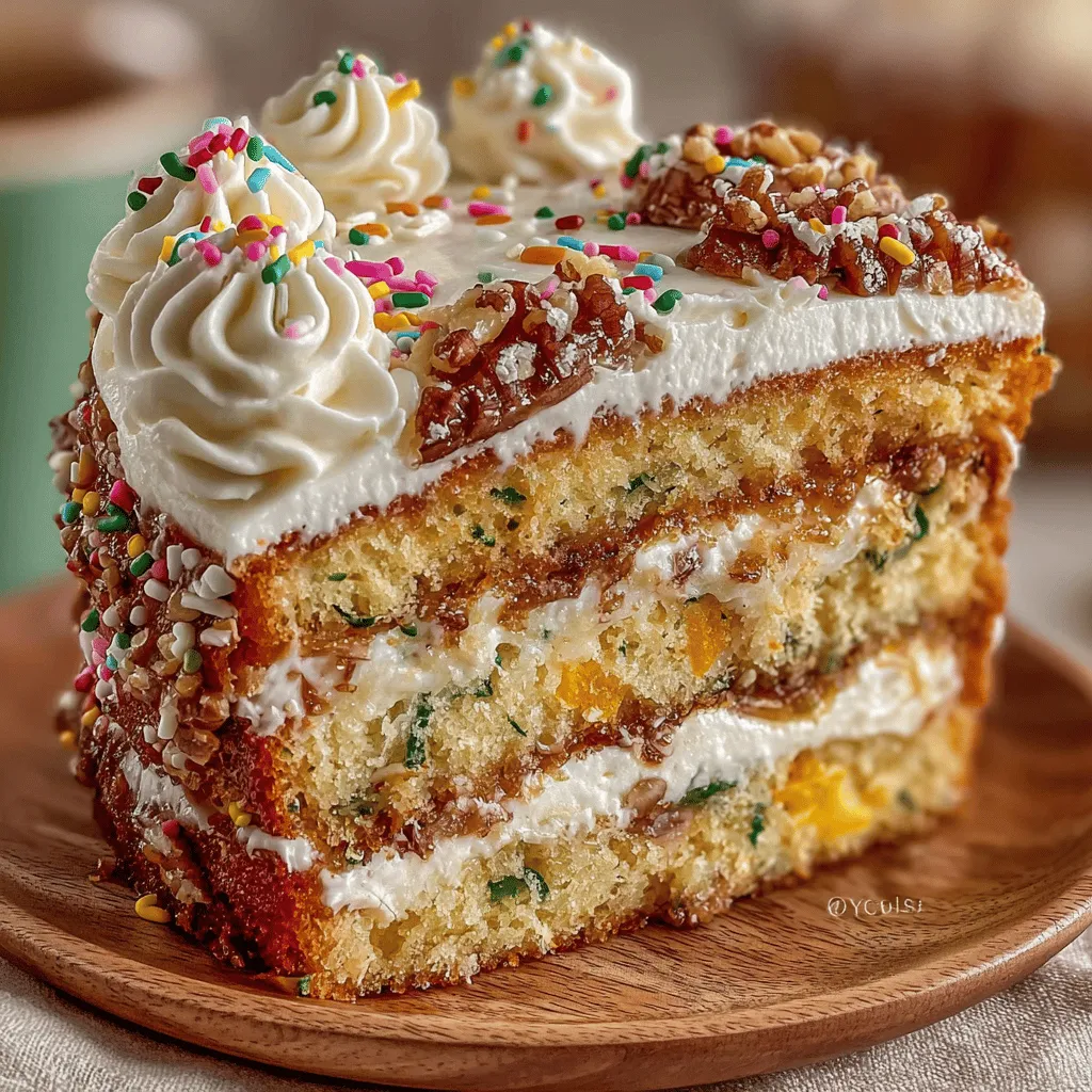 Zucchini Confetti Cake is more than just a dessert; it’s a delightful fusion of wholesome ingredients and playful aesthetics that makes it a standout choice for any gathering. Imagine a moist, tender cake bursting with the subtle flavors of zucchini, complemented by vibrant sprinkles that bring a sense of joy to every slice. This cake is not only visually appealing but also offers a unique flavor profile that balances sweetness with a hint of earthiness, making it an ideal treat for family birthdays, casual get-togethers, or even as a cheerful addition to a potluck.
