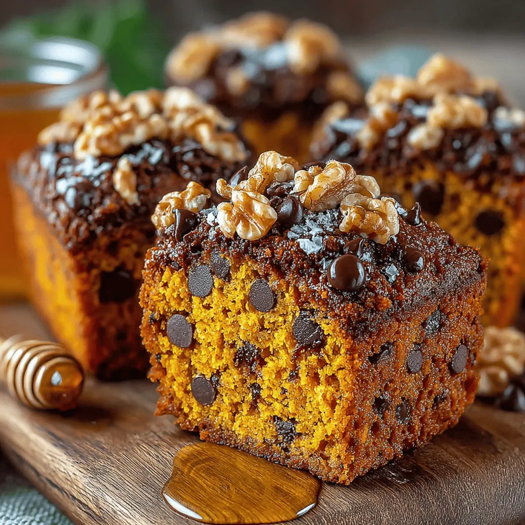 The secret to the rich flavor and healthy profile of the Harvest Delight Pumpkin Chocolate Snack Bars lies in their carefully selected ingredients. Each component contributes not only to the taste but also to the overall nutritional value of the bars.
