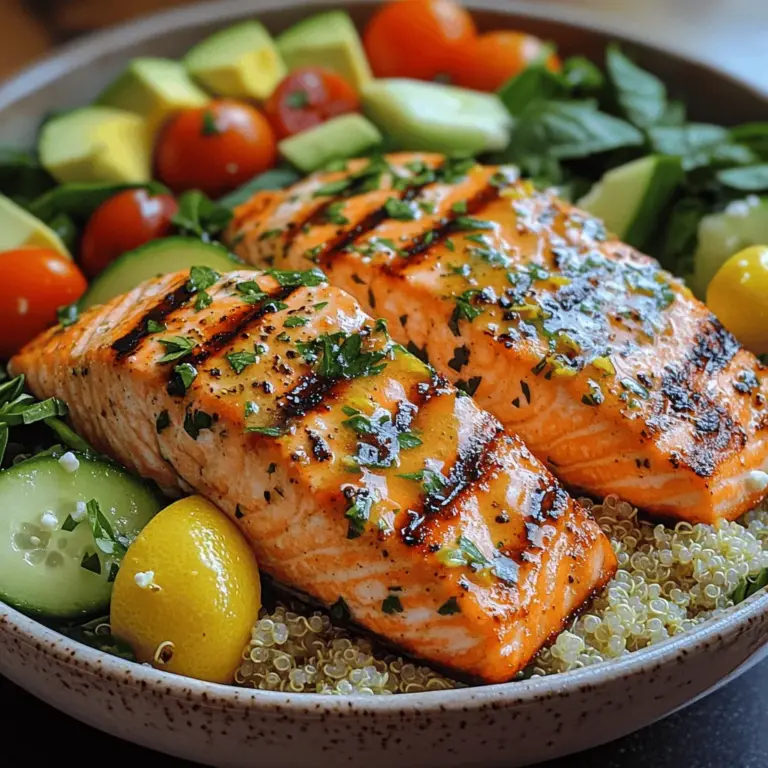 At the heart of any great dish are its ingredients. For the Grilled Lemon Garlic Salmon Bowl, the selection of fresh, high-quality components is crucial to achieving a well-balanced meal that delights the senses. Let’s dive into the key ingredients that make this recipe not only delicious but also a powerhouse of nutrition.