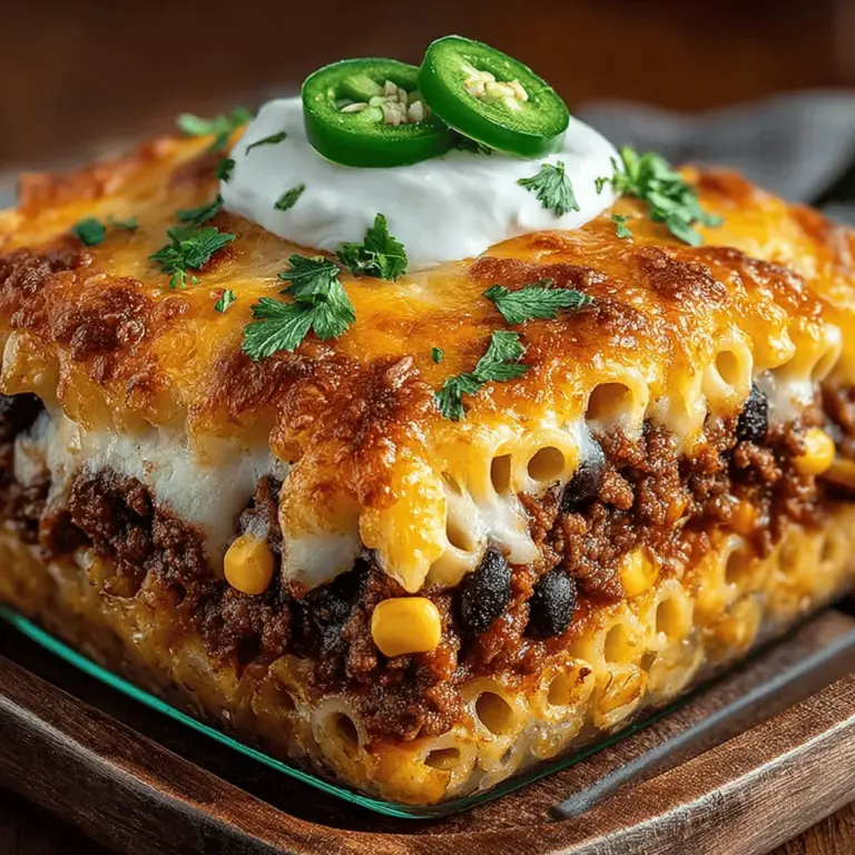 Casseroles have long been cherished as the ultimate comfort food, embodying warmth, heartiness, and a sense of home. These one-dish wonders are perfect for busy families and gatherings, allowing for effortless meal preparation and cleanup. The Cheesy Taco Casserole Delight takes the best elements of classic tacos and combines them with the comforting familiarity of pasta, creating a dish that is not only delicious but also satisfying. This recipe is an ideal solution for weeknight dinners or potluck parties, offering a fusion of flavors that pleases both kids and adults alike.