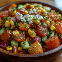As summer unfolds, it brings with it an abundance of vibrant, fresh produce that transforms our dining experiences. Seasonal salads become the centerpiece of outdoor gatherings, family barbecues, and leisurely lunches, inviting us to relish the flavors of the sun-kissed earth. One such dish that perfectly embodies the essence of summer is the Sun-Kissed Tomato & Corn Fiesta Salad. This salad is not just a feast for the eyes; it tantalizes the taste buds with its colorful array of ingredients and lively flavors.