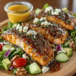 Honey Mustard Glazed Salmon Salad