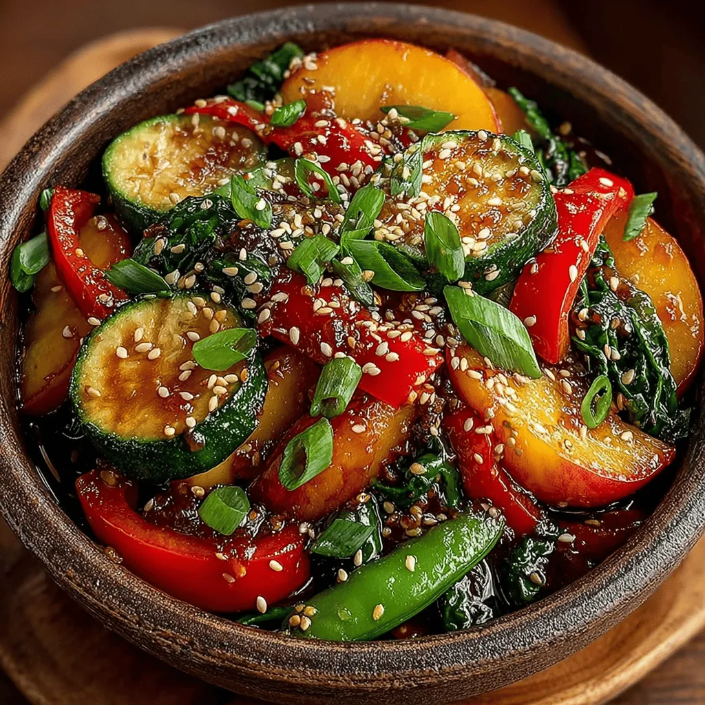 When it comes to stir-frying, high heat is your best friend. The intense heat allows the vegetables to cook quickly while preserving their vibrant color and crunch. This is especially important in a dish like our Sweet & Savory Peach Veggie Stir Fry, where we want to maintain the integrity of the fresh vegetables and the juicy peaches. The Maillard reaction, which occurs at high temperatures, also contributes to the development of complex flavors, giving your stir-fry that irresistible taste.