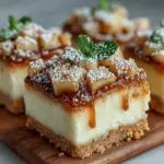 Apple Cinnamon Cheesecake Bars are a delightful fusion of creamy cheesecake and spiced apple topping, resulting in a dessert that is both comforting and elegant. These bars elegantly combine the flavors of rich cheesecake with the warmth of spiced apples, creating a treat that's perfect for any occasion—from cozy family gatherings to festive holiday celebrations. With the buttery crunch of a graham cracker crust, a velvety cheesecake filling, and a sweet apple topping, these bars promise to be a hit at your next dessert table.