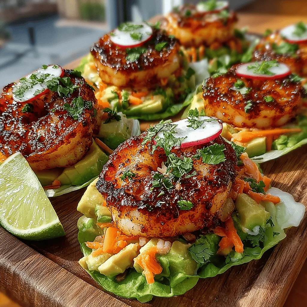 Welcome to the vibrant and refreshing world of Zesty Garlic Lime Shrimp Lettuce Wraps, a delightful dish that perfectly marries zesty lime and robust garlic with succulent shrimp. This recipe not only tantalizes your taste buds but also provides a visually stunning presentation that can elevate any meal. The crispy lettuce wraps serve as a low-carb alternative to traditional tortillas, making this dish an excellent choice for those looking to enjoy a lighter, health-conscious meal without sacrificing flavor. Whether you are preparing a quick weeknight dinner or planning for a festive gathering, Zesty Garlic Lime Shrimp Lettuce Wraps promise a burst of flavor and freshness in every bite, appealing to seafood lovers and health enthusiasts alike.