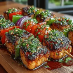 Teriyaki Bliss: Grilled Salmon Skewers