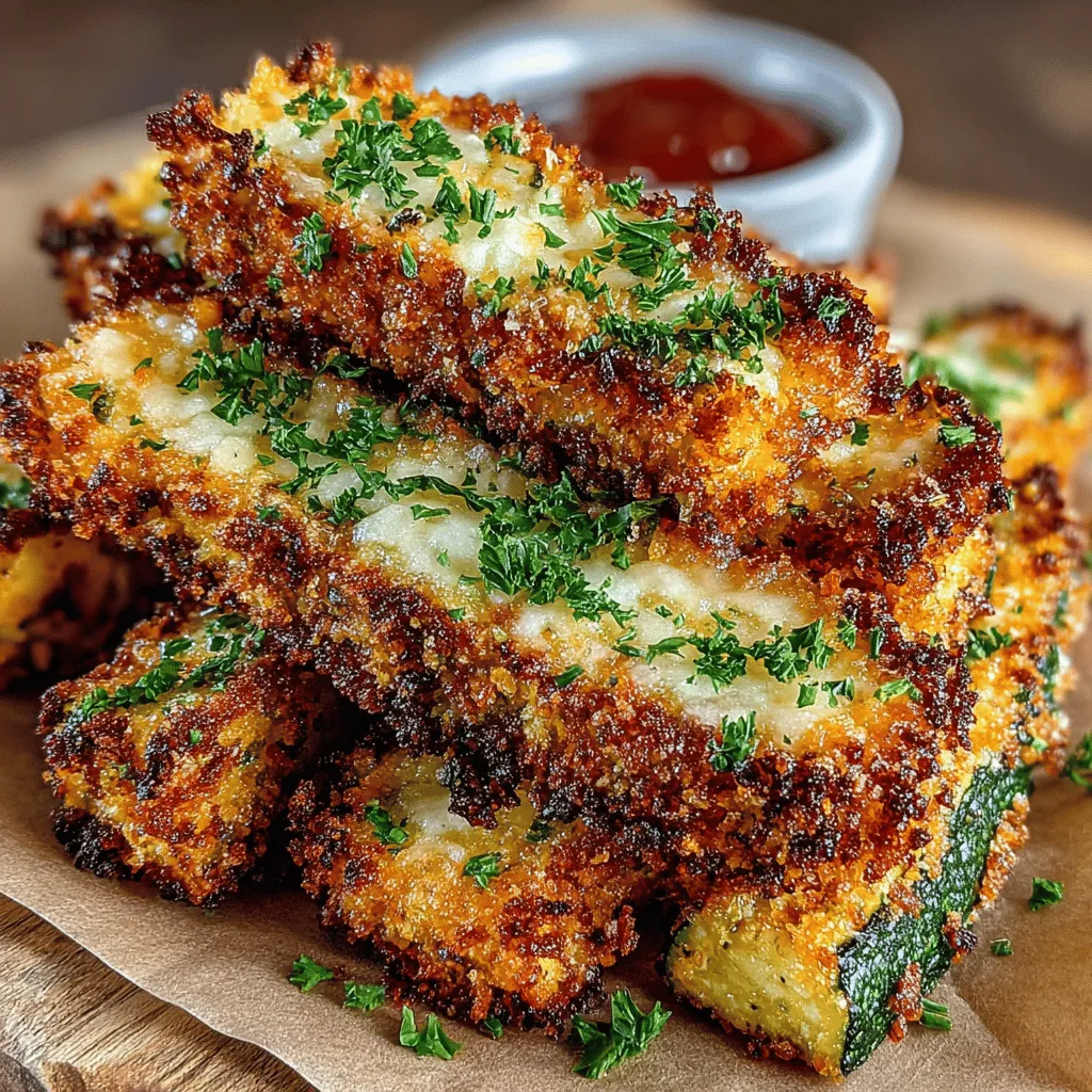 To kick off your journey to crispy baked Parmesan zucchini fries, first, ensure your kitchen is ready for action. Preheat your oven to 425°F (220°C). This temperature is essential for achieving that delightful crispiness that everyone loves. While the oven heats up, prepare your baking sheet by lining it with parchment paper. This will not only prevent sticking but also make cleanup a breeze.