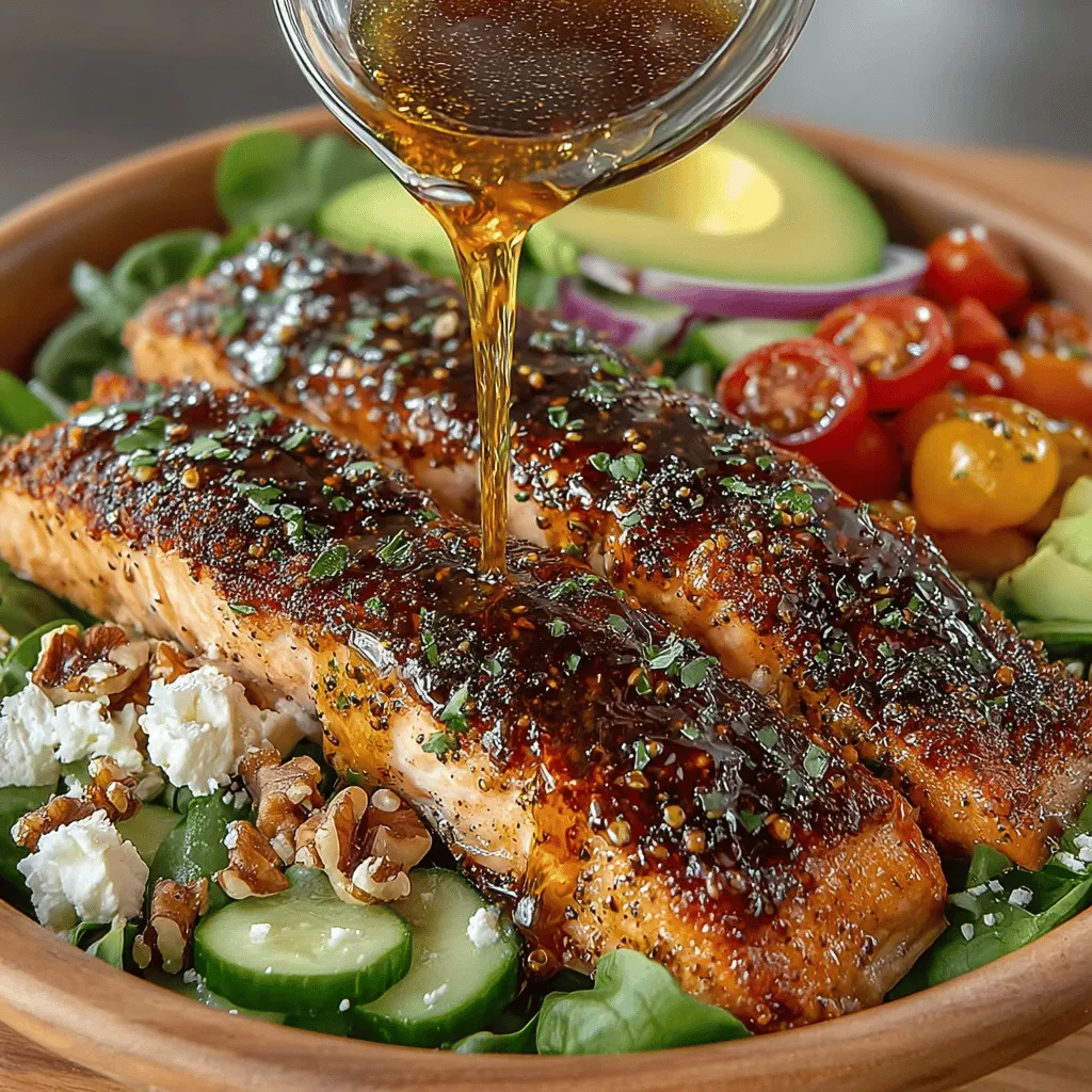 In the realm of healthy dining, few dishes strike the perfect balance between flavor, nutrition, and visual appeal like the Honey Mustard Glazed Salmon Salad. This recipe not only showcases the rich, buttery taste of salmon but also incorporates a vibrant array of fresh vegetables, making it a delightful meal for any occasion. The combination of sweet honey and tangy Dijon mustard creates a glaze that transforms ordinary salmon into a culinary delight, ensuring a meal that is as pleasing to the palate as it is to the eye.