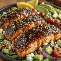 Sweet & Tangy Honey Mustard Glazed Salmon Salad