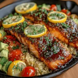 Welcome to the world of vibrant flavors and nutritious eating with our Zesty Grilled Lemon Garlic Salmon Bowls. This dish beautifully marries the richness of salmon with the bright notes of lemon and garlic, creating a meal that is not only satisfying but also packed with health benefits. Perfect for a weeknight dinner or a weekend gathering, these bowls are designed to please the palate while nourishing the body.